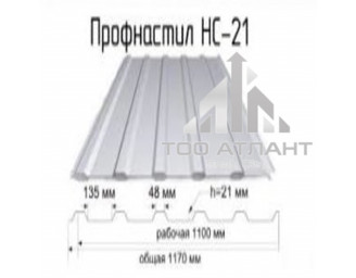 Профнастил Оцинкованный Нс 21 (Гофра 21) 