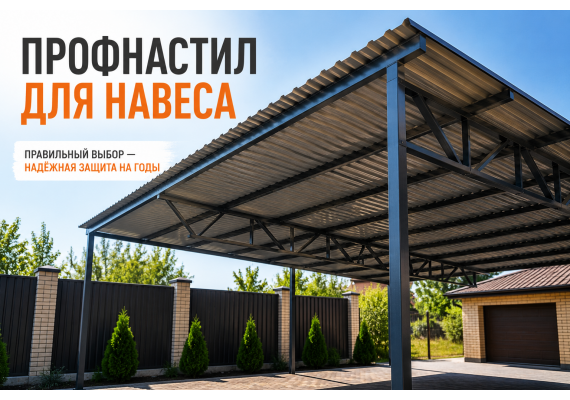 Профнастил для навеса: как выбрать лист, каркас и крепёж без переделок