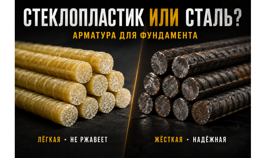 Стеклопластиковая или стальная арматура: что лучше для фундамента