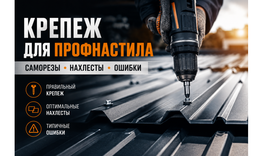 Крепеж для профнастила: как не испортить забор, кровлю или навес