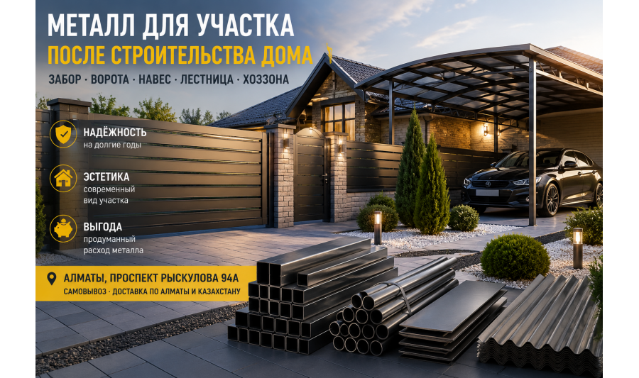 Металл для участка после строительства дома