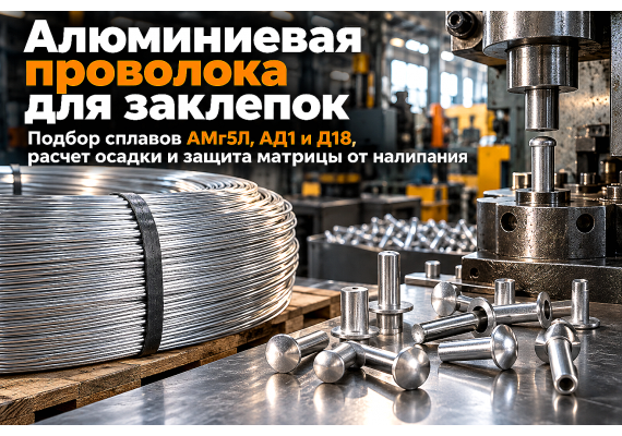 Алюминиевая проволока для холодной высадки заклепок: выбор сплавов АМг5П, АД1 и Д18, расчет осадки и защита от брака