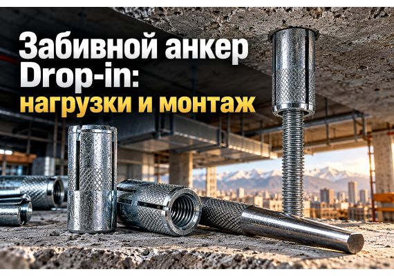 Анкер забивной стальной (цанга Drop-in): расчет нагрузок на вырыв в бетоне, глубина посадки и монтаж в Алматы