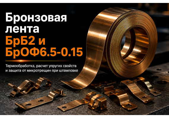 Бронзовая лента БрБ2 и БрОФ6.5-0.15: режимы закалки, состаривание и штамповка пружинящих деталей