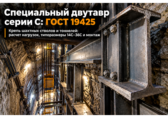Специальный двутавр серии С (ГОСТ 19425-74): выбор для армирования шахтных стволов, расчет нагрузок и монтаж крепи в Казахстане
