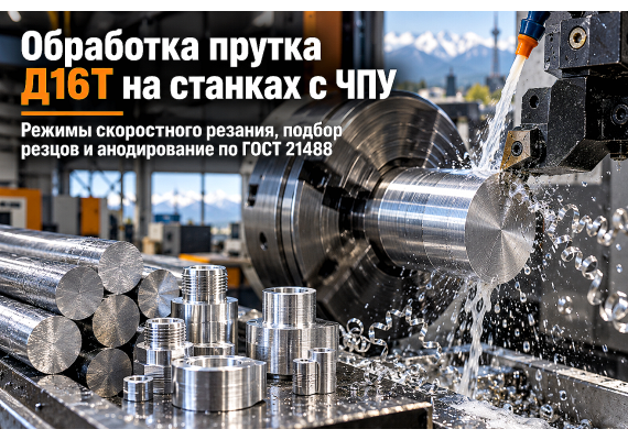 Дюралюминиевый пруток Д16Т для обработки на ЧПУ: режимы резания, допуски ГОСТ 21488 и анодирование