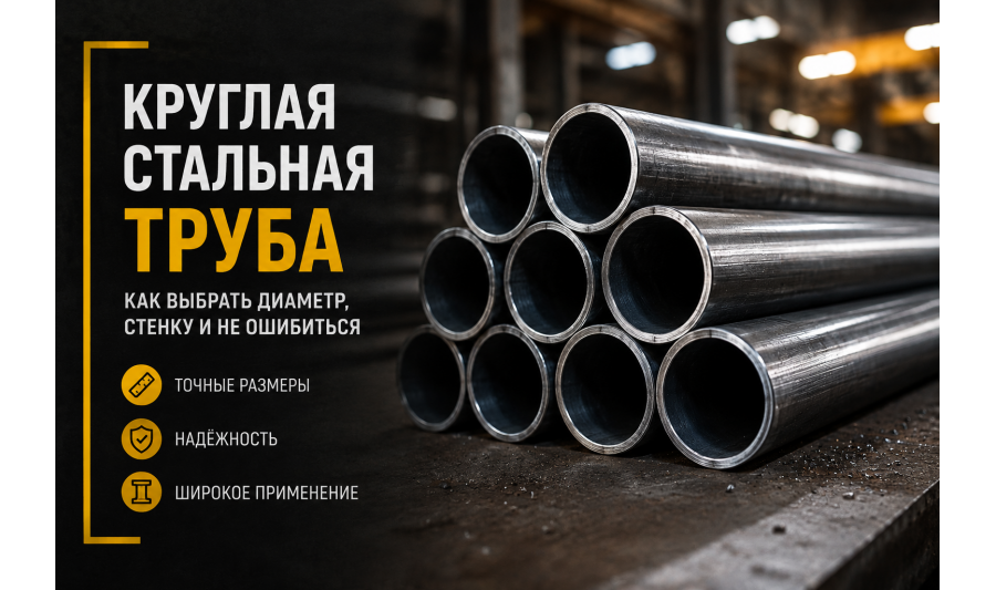 Круглая стальная труба: как выбрать под стойки, ограждения и инженерные задачи