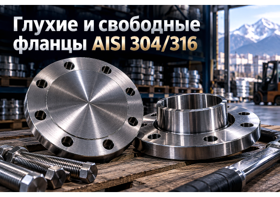 Нержавеющие глухие фланцы и свободные фланцы на приварном кольце: выбор стали AISI 304/316, расчет давления и правила монтажа в Казахстане