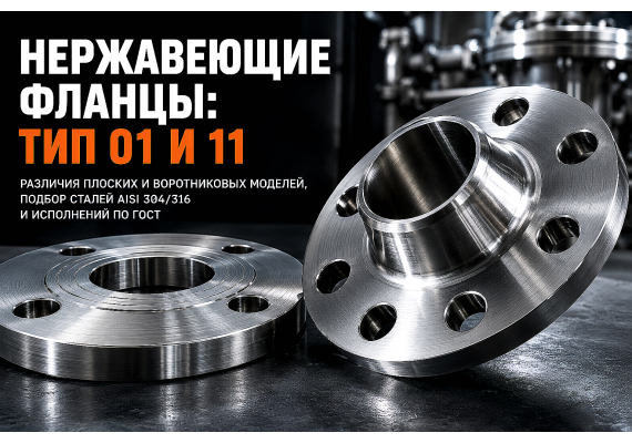 Фланцы нержавеющие воротниковые и плоские: выбор исполнения по ГОСТ 33259-2015, подбор стали AISI 304/316 и правила монтажа