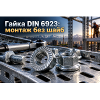 Гайка шестигранная с фланцем DIN 6923: выбор классов прочности, рифленый буртик и вибростойкий монтаж