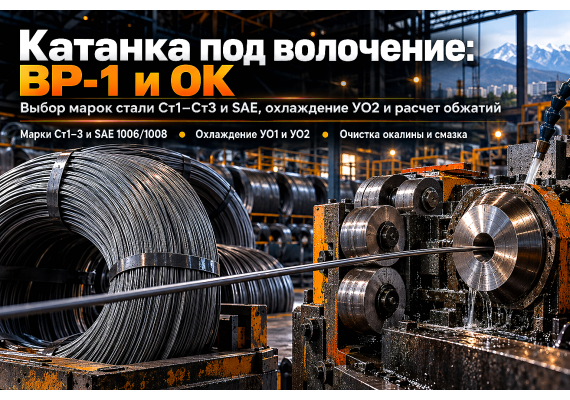 Катанка стальная для волочения и производства проволоки ВР-1 и ОК: выбор марок стали, расчет обжатий и подготовка к перетяжке