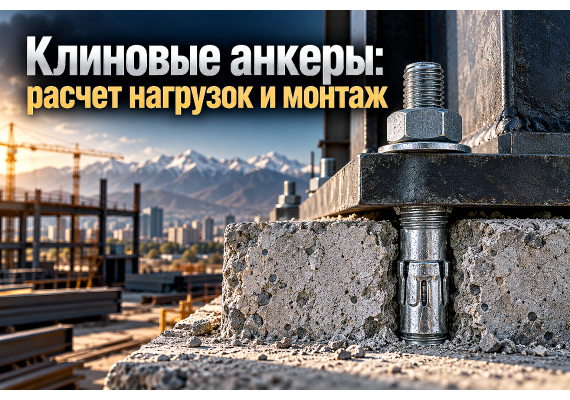 Клиновой анкер для бетона (М6–М24): расчет нагрузок на вырыв и срез, глубина заделки и монтаж в сейсмозоне Алматы