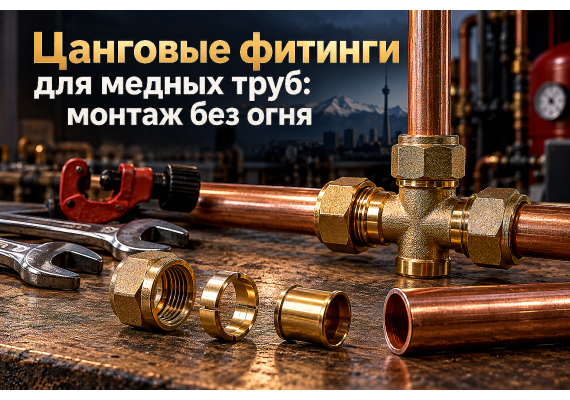 Компрессионные обжимные фитинги для медных труб: выбор, затяжка цанги и монтаж без пайки в Алматы
