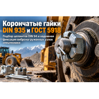 Корончатые и прорезные гайки ГОСТ 5918-73 и DIN 935: выбор, подбор шплинтов и фиксация осей спецтехники в Казахстане
