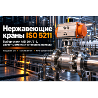 Кран нержавеющий шаровой фланцевый с площадкой ISO 5211: выбор стали AISI 304/316, расчет привода и монтаж