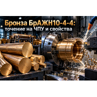 Круг бронзовый БрАЖН10-4-4: свойства, точение на ЧПУ, стойкость к кавитации и применение в Казахстане