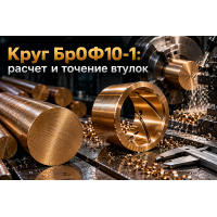 Круг бронзовый БрОФ10-1 и БрОФ7-0.2: выбор оловянно-фосфористой бронзы для тяжелонагруженных узлов скольжения