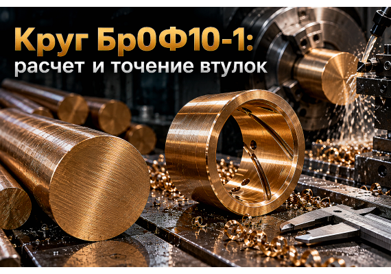 Круг бронзовый БрОФ10-1 и БрОФ7-0.2: выбор оловянно-фосфористой бронзы для тяжелонагруженных узлов скольжения