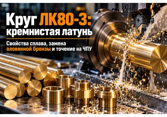 Латунный круг ЛК80-3 (кремнистая латунь): свойства сплава, замена бронзы, точение на ЧПУ и применение в Казахстане