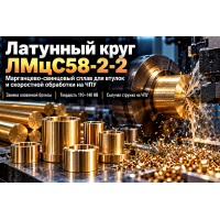 Латунный круг ЛМцС58-2-2: свойства марганцево-свинцовой латуни, замена бронзы во втулках и точение на ЧПУ в Алматы