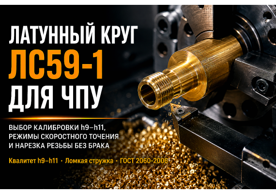 Латунный круг ЛС59-1 для станков с ЧПУ: калибровка, режимы точения и защита от брака резьбы