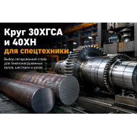 Круг стальной легированный 30ХГСА и 40ХН: выбор для валов, шестерен и узлов спецтехники в Алматы
