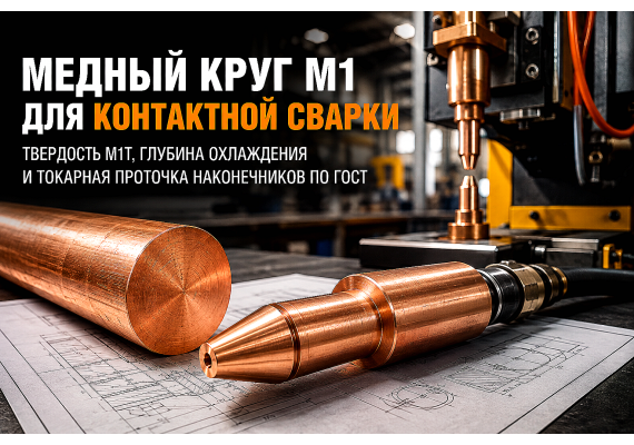 Медный круг М1 для электродов контактной сварки: выбор твердости прутка, расчет охлаждения и проточка наконечников