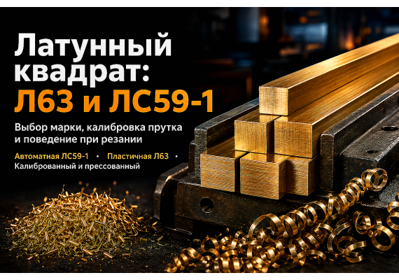 Квадрат латунный Л63 и ЛС59-1: свойства, выбор марки сплава и фрезерование деталей