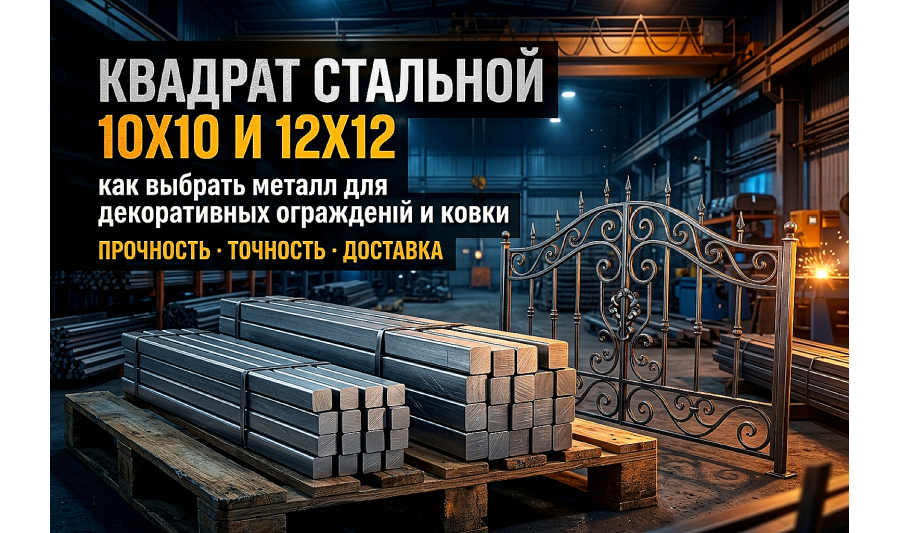 Квадрат стальной 10х10 и 12х12: выбор металла для ковки и ограждений