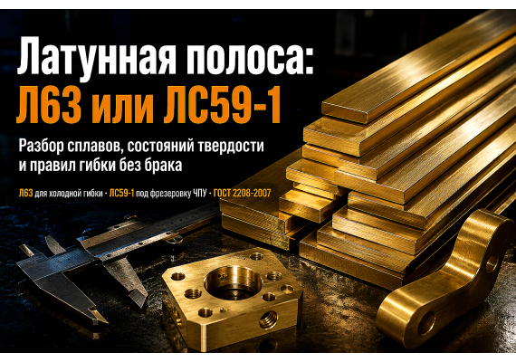 Латунная полоса Л63 и ЛС59-1: выбор сплава, состояния твердости, раскрой и монтаж