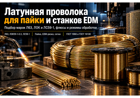 Латунная проволока для пайки, станков EDM и сеток: выбор марок Л63, ЛОК и ЛС59-1