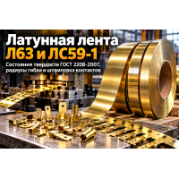 Лента латунная Л63 и ЛС59-1: выбор состояний твердости, штамповка контактов и расчет радиусов гибки