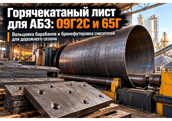 Лист горячекатаный для асфальтобетонных заводов (АБЗ): выбор стали 09Г2С и 65Г, бронефутеровка и вальцовка