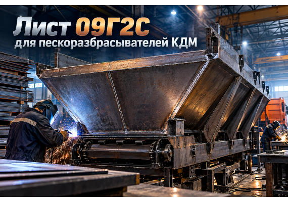 Лист горячекатаный для бункеров пескоразбрасывателей КДМ: выбор стали 09Г2С, расчет толщины и защита от коррозии