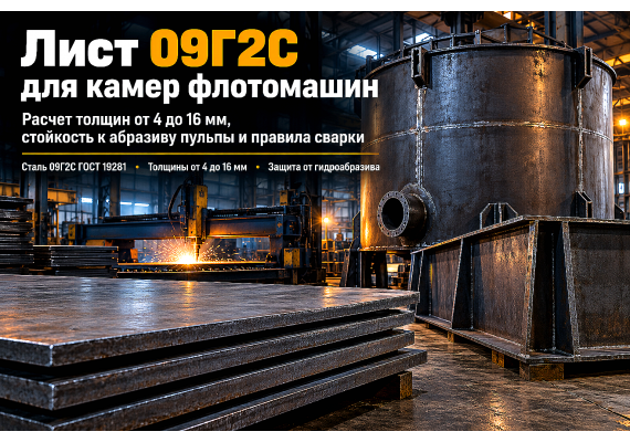 Лист горячекатаный для флотомашин и контактных чанов: выбор стали 09Г2С, расчет толщин и сварка