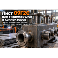 Лист горячекатаный для гидрострелок и распределительных коллекторов котельных: выбор стали 09Г2С, расчет толщины стенок и сварка в Алматы Лист горячекатаный для гидрострелок и распределительных коллекторов котельных: выбор стали 09Г2С, расчет толщины стенок и сварка в Алматы