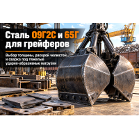 Лист горячекатаный для грейферных ковшей: выбор стали 09Г2С и 65Г, расчет толщины челюстей, раскрой и сварка в Казахстане Лист горячекатаный для грейферных ковшей: выбор стали 09Г2С и 65Г, расчет толщины челюстей, раскрой и сварка в Казахстане