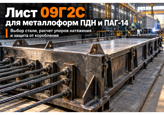 Лист горячекатаный для металлоформ дорожных и аэродромных плит (ПДН, ПАГ-14, 1П30.18): выбор стали 09Г2С, расчет толщин и сварка
