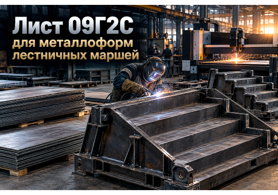Лист горячекатный для металлоформ лестничных маршей и площадок (ЛМ, ЛП, ЛМП): выбор стали 09Г2С, расчет толщины и раскрой