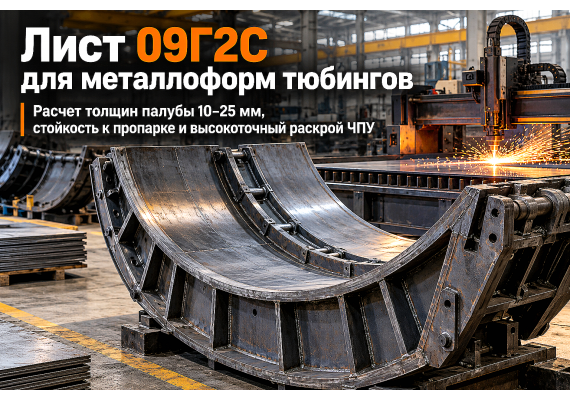 Лист горячекатаный для металлоформ железобетонных тюбингов метро и коллекторов: выбор стали 09Г2С, расчет толщин и высокоточная резка
