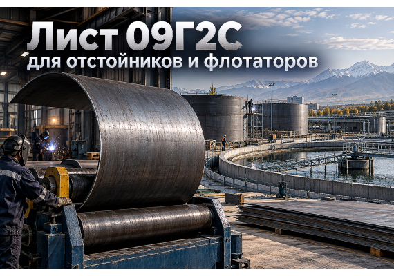 Лист горячекатаный для очистных сооружений, флотаторов и отстойников: выбор стали 09Г2С, расчет толщины и защита от коррозии в Казахстане
