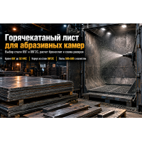 Лист горячекатный для пескоструйных и дробеструйных камер: выбор стали 65Г и 09Г2С, расчет бронезащиты и раскрой