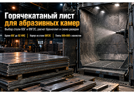 Лист горячекатный для пескоструйных и дробеструйных камер: выбор стали 65Г и 09Г2С, расчет и раскрой