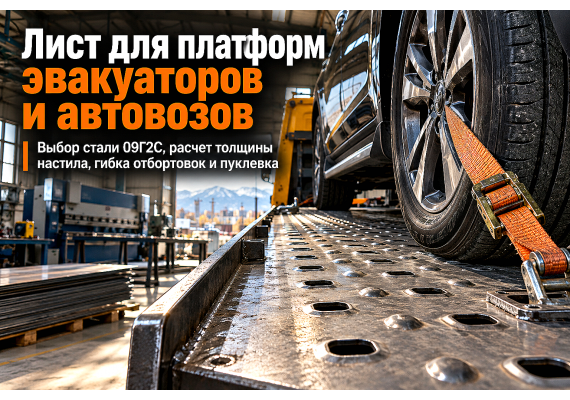 Лист горячекатаный для платформ эвакуаторов, автовозов и аппарелей: выбор стали 09Г2С, расчет толщины настила и гибка