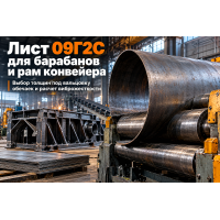 Лист горячекатаный для приводных станций и барабанов ленточных конвейеров: выбор стали 09Г2С, расчет толщин и вальцовка в Казахстане