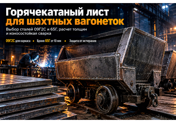 Лист горячекатаный для шахтных вагонеток (ВГ, ВБ, ВД): выбор стали 09Г2С и 65Г, расчет толщины кузова и износостойкая сварка