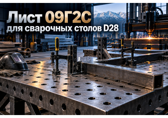 Лист горячекатаный для сварочно-сборочных столов и 3D-стапелей: выбор стали 09Г2С, расчет толщины плиты 16–30 мм и координатный раскрой в Алматы