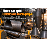 Лист горячекатаный для циклонов пылеулавливания и систем аспирации: выбор стали, расчет толщины и вальцовка конусов