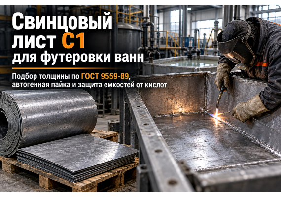 Свинцовый лист С1 и С2 для футеровки ванн и кислотостойких емкостей: выбор толщины, пайка и монтаж