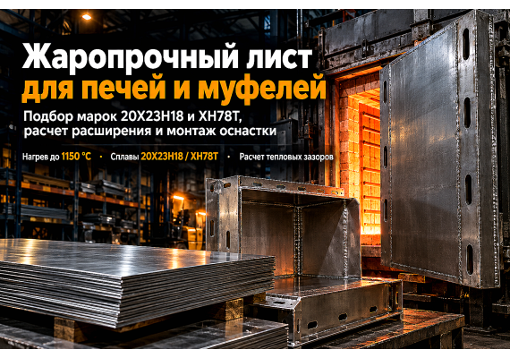 Жаропрочный лист для муфелей, заслонок и сводов печей: выбор стали 20Х23Н18, расчет расширения и монтаж